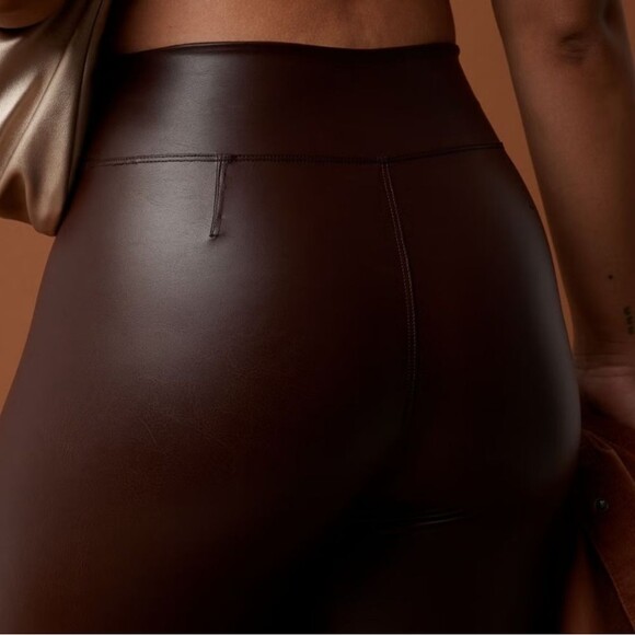 Nwt Aerie Offline Real Luxe Faux Leather High Waisted Leggings - Cocoa Size XL - Picture 6 of 14